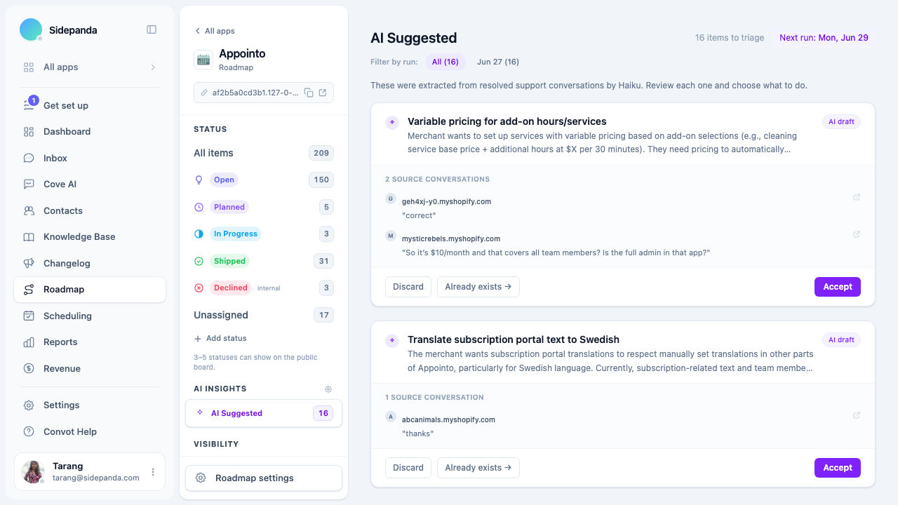 AI Suggested triage view
